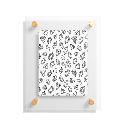 Avenie Diamonds Black and White Floating Acrylic Print