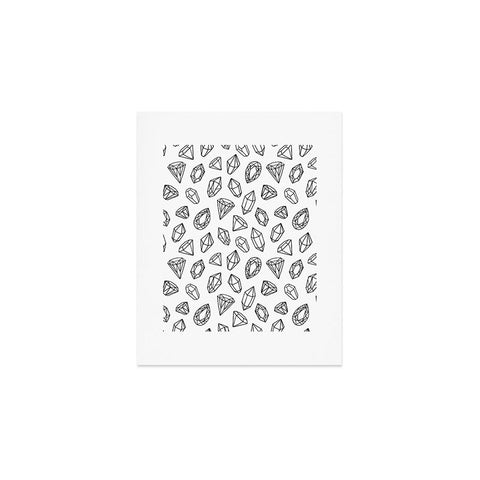 Avenie Diamonds Black and White Art Print