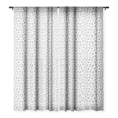 Avenie Diamonds Black and White Sheer Window Curtain