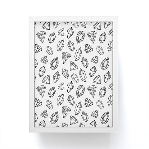 Avenie Diamonds Black and White Framed Mini Art Print