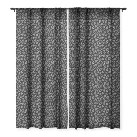 Avenie Diamonds Black and White II Sheer Window Curtain