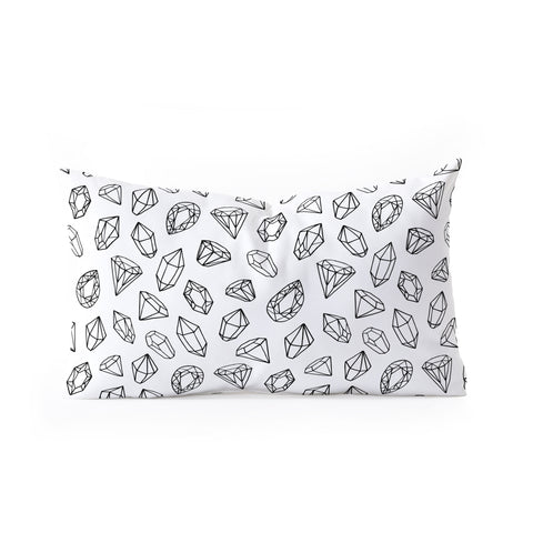 Avenie Diamonds Black and White Oblong Throw Pillow