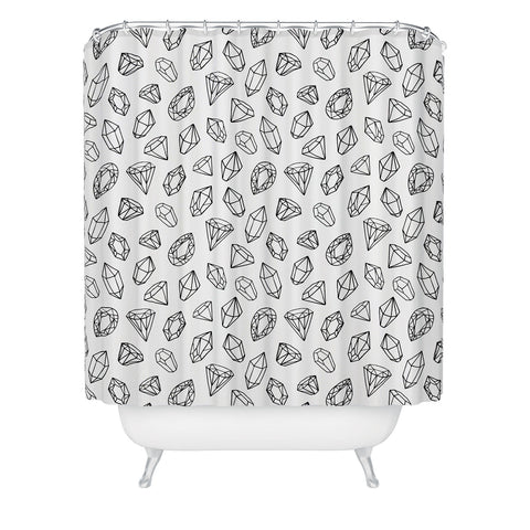 Avenie Diamonds Black and White Shower Curtain