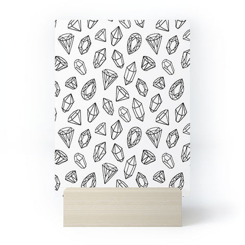 Avenie Diamonds Black and White Mini Art Print