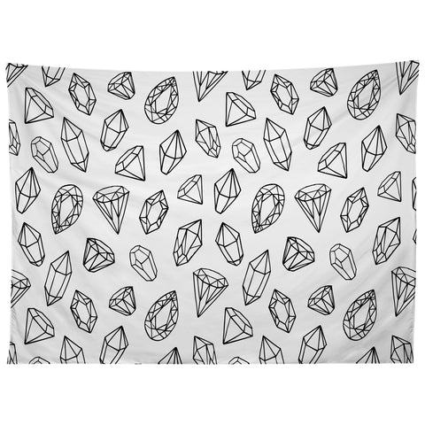 Avenie Diamonds Black and White Tapestry
