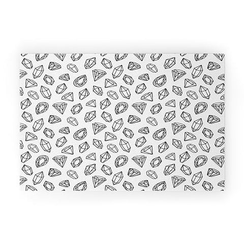 Avenie Diamonds Black and White Welcome Mat