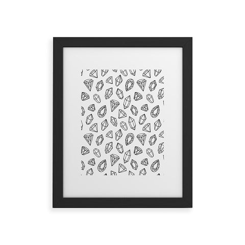 Avenie Diamonds Black and White Framed Art Print