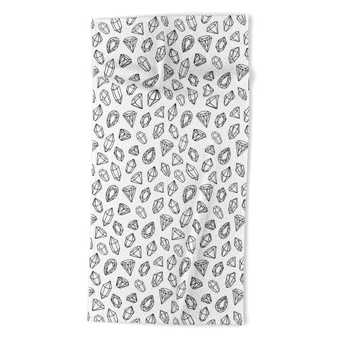 Avenie Diamonds Black and White Beach Towel