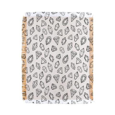 Avenie Diamonds Black and White Throw Blanket