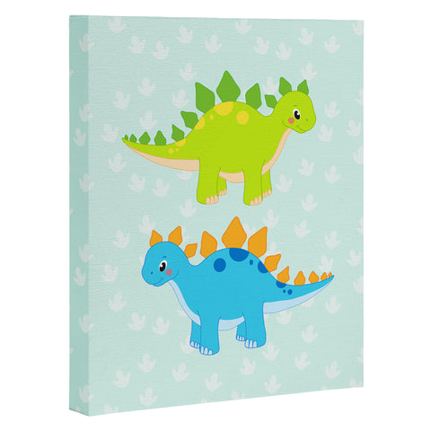 Avenie Dinosaur Pattern Stegosaurus Art Canvas