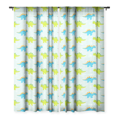 Avenie Dinosaur Pattern Stegosaurus Sheer Non Repeat