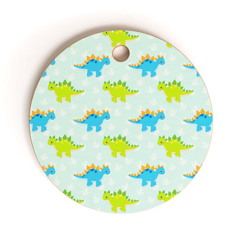 Avenie Dinosaur Pattern Stegosaurus Cutting Board Round