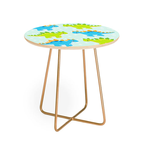 Avenie Dinosaur Pattern Stegosaurus Round Side Table
