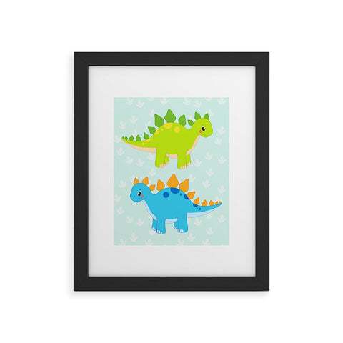 Avenie Dinosaur Pattern Stegosaurus Framed Art Print