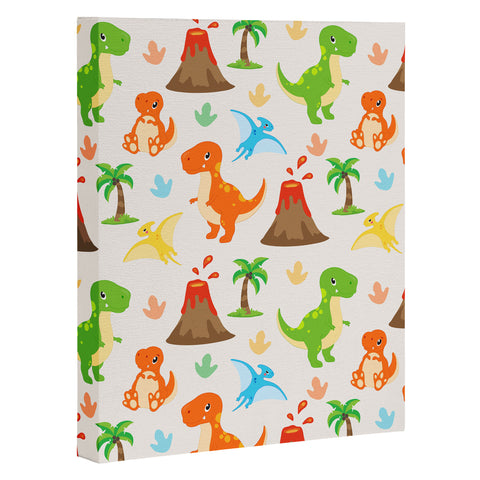 Avenie Dinosaur Pattern T Rex Art Canvas