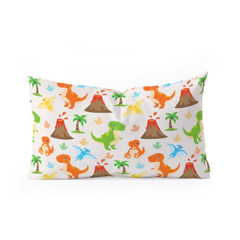 Avenie Dinosaur Pattern T Rex Oblong Throw Pillow