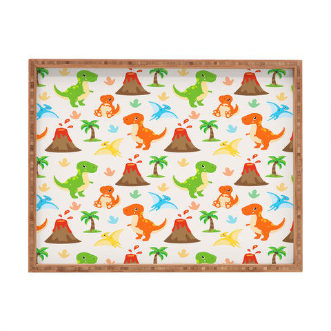 Avenie Dinosaur Pattern T Rex Rectangular Tray