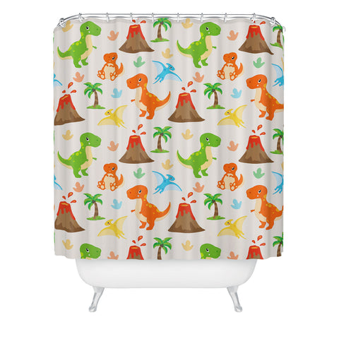 Avenie Dinosaur Pattern T Rex Shower Curtain