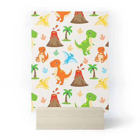 Avenie Dinosaur Pattern T Rex Mini Art Print