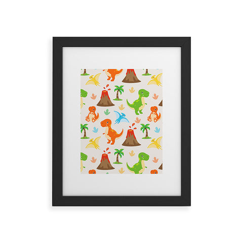 Avenie Dinosaur Pattern T Rex Framed Art Print