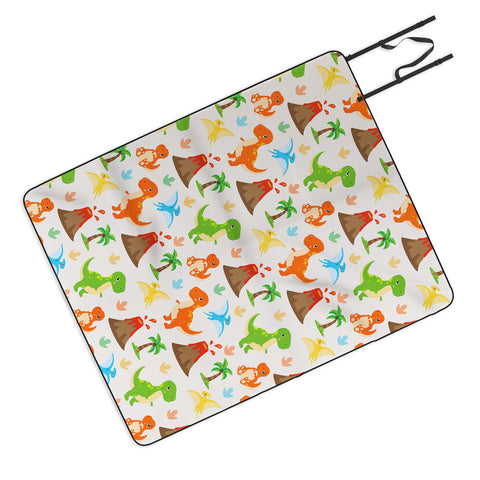 Avenie Dinosaur Pattern T Rex Picnic Blanket