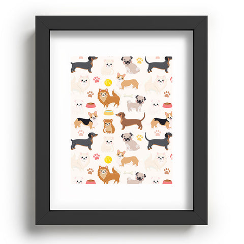 Avenie Dog Pattern Recessed Framing Rectangle