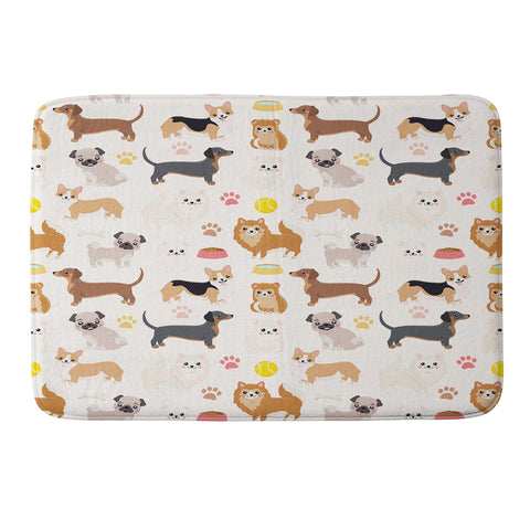 Avenie Dog Pattern Memory Foam Bath Mat