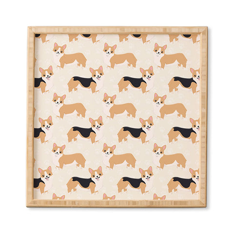 Avenie Dog Pattern Corgi Framed Wall Art