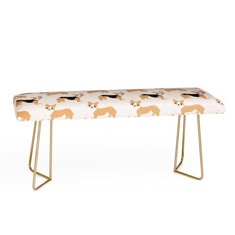 Avenie Dog Pattern Corgi Bench