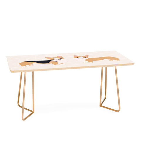 Avenie Dog Pattern Corgi Coffee Table