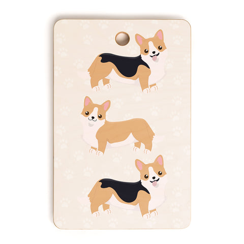 Avenie Dog Pattern Corgi Cutting Board Rectangle