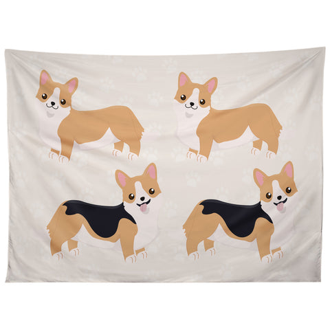 Avenie Dog Pattern Corgi Tapestry