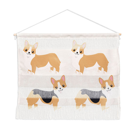 Avenie Dog Pattern Corgi Wall Hanging Landscape