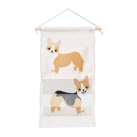 Avenie Dog Pattern Corgi Wall Hanging Portrait