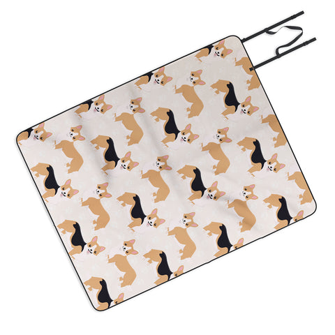 Avenie Dog Pattern Corgi Picnic Blanket