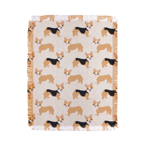 Avenie Dog Pattern Corgi Throw Blanket