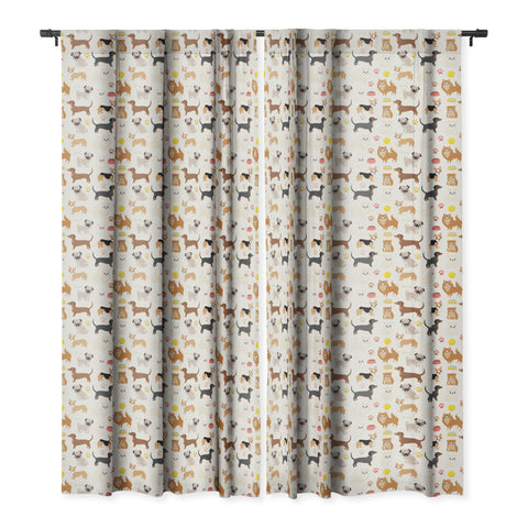 Avenie Dog Pattern Blackout Window Curtain