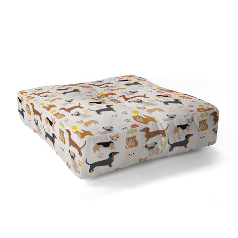 Avenie Dog Pattern Floor Pillow Square