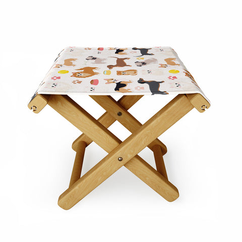 Avenie Dog Pattern Folding Stool