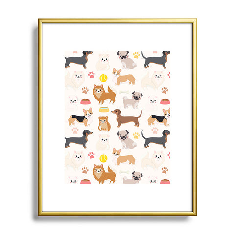 Avenie Dog Pattern Metal Framed Art Print