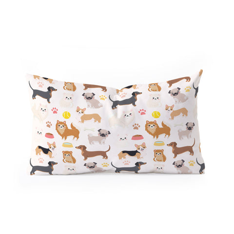 Avenie Dog Pattern Oblong Throw Pillow