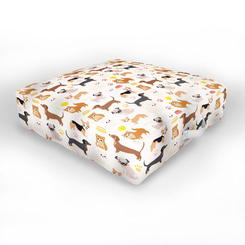 Avenie Dog Pattern Outdoor Floor Cushion