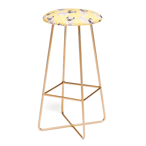 Avenie Dog Pattern Pugs Bar Stool