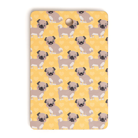 Avenie Dog Pattern Pugs Cutting Board Rectangle