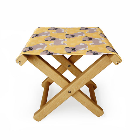 Avenie Dog Pattern Pugs Folding Stool