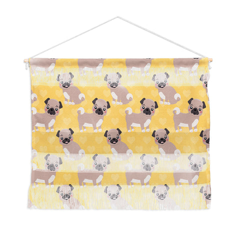 Avenie Dog Pattern Pugs Wall Hanging Landscape