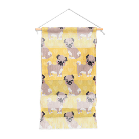 Avenie Dog Pattern Pugs Wall Hanging Portrait