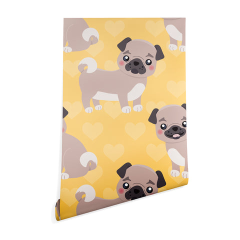 Avenie Dog Pattern Pugs Wallpaper