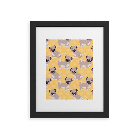 Avenie Dog Pattern Pugs Framed Art Print
