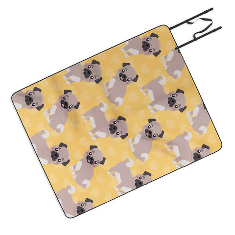 Avenie Dog Pattern Pugs Picnic Blanket